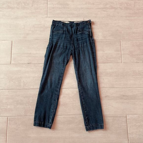 Pilcro and the Letterpress Denim - ANTHROPOLOGIE Pilcro And The Letterpress 24 High-Rise Side Zip Jegging Dark Wash